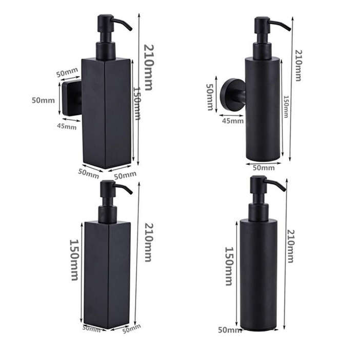 304 Stainless Steel Wall-mounted Manual Soap Dispenser, Style:Round Wall-mounted
