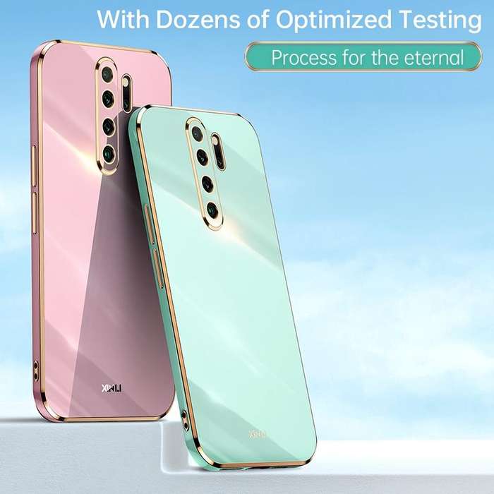 For Xiaomi Redmi Note 8 Pro XINLI Straight 6D Plating Gold Edge TPU Shockproof Case(Cherry Purple)
