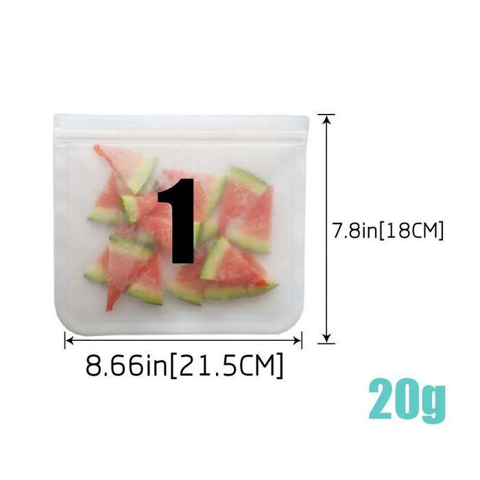 10 in 1 Translucent Frosted PEVA Food Preservation Bag Refrigerator Food Storage Bag Self-Sealing...