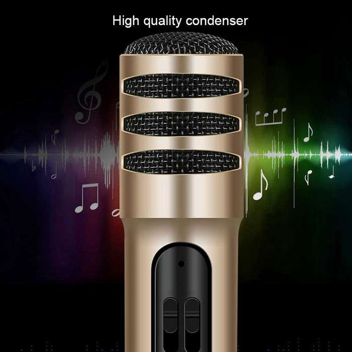 BGN-C7 Condenser Microphone Dual Mobile Phone Karaoke Live Singing Microphone Built-in Sound Card...