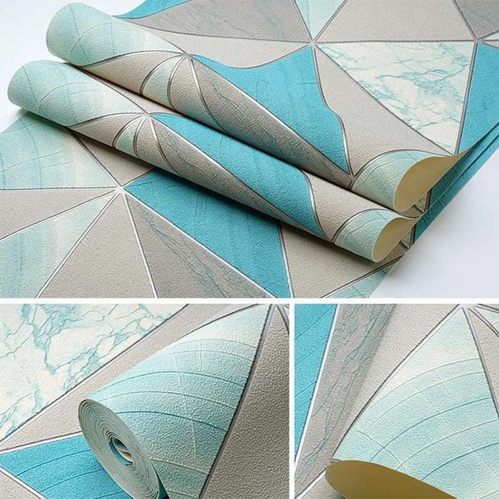 Home Geometric Wallpaper Deerskin Velvet Non-self-adhesive Thickened Wallpaper, Size:53x1000cm(La...
