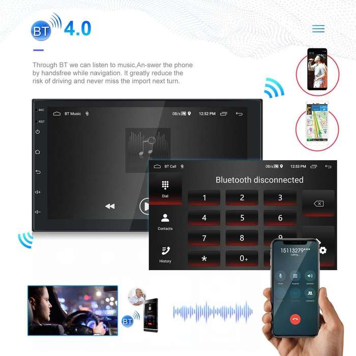 A3194 7 Inch Android 11 Central Control Carplay 2+32G Car Large Screen Navigation Reversing Video...