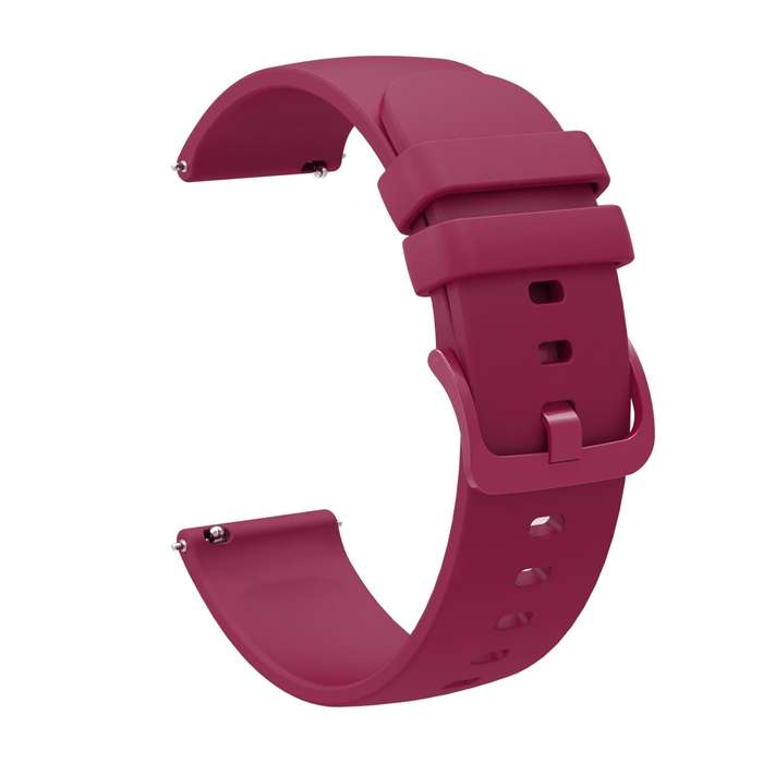 For Garmin Vivomove 3S 18mm Solid Color Soft Silicone Watch Band(Burgundy)