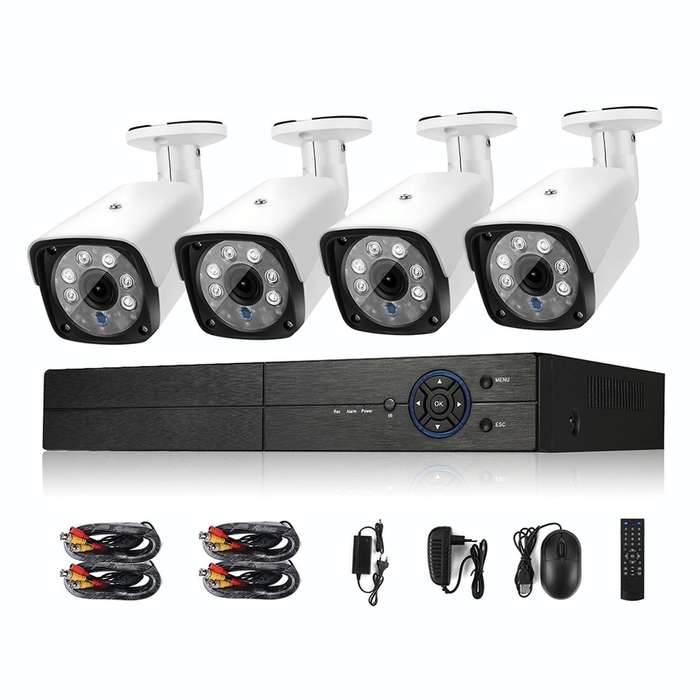 A4B3Kit 2MP 4CH 1080P CCTV Security Camera System AHD DVR Surveillance Kit, Support Night Vision ...