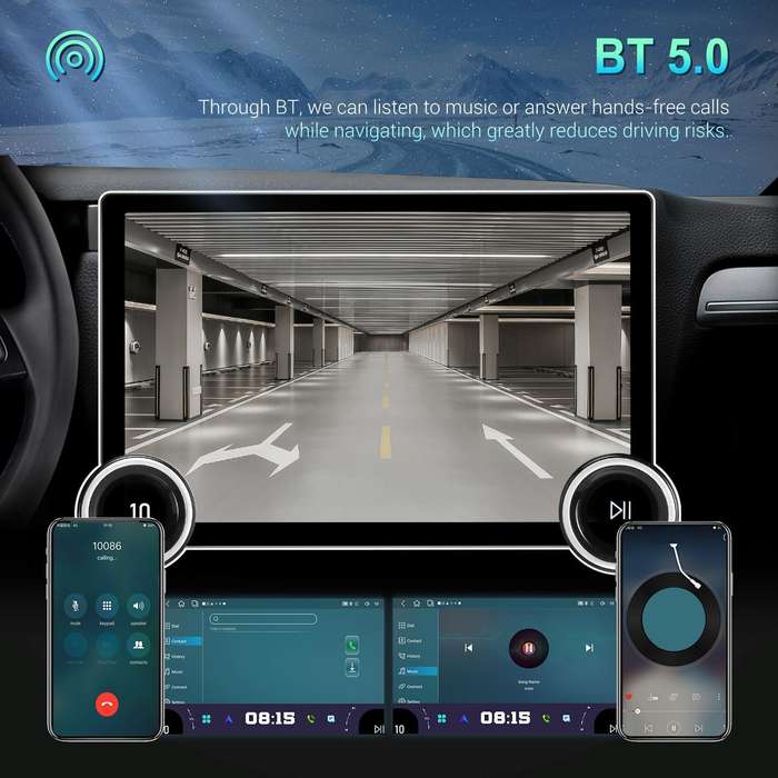 11.8 Inch 4+64G Dual Knob Player Android Large Screen Navigation Wireless CarPlay Reversing Image...