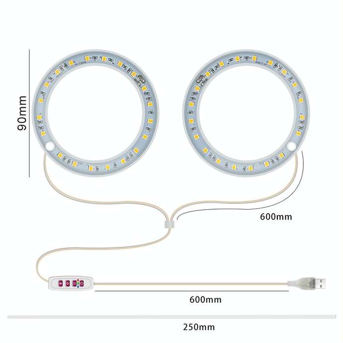 LED Plant Growth Lamp Full Spectroscopy Intelligent Timing Indoor Fill Light Ring Plant Lamp, Pow...