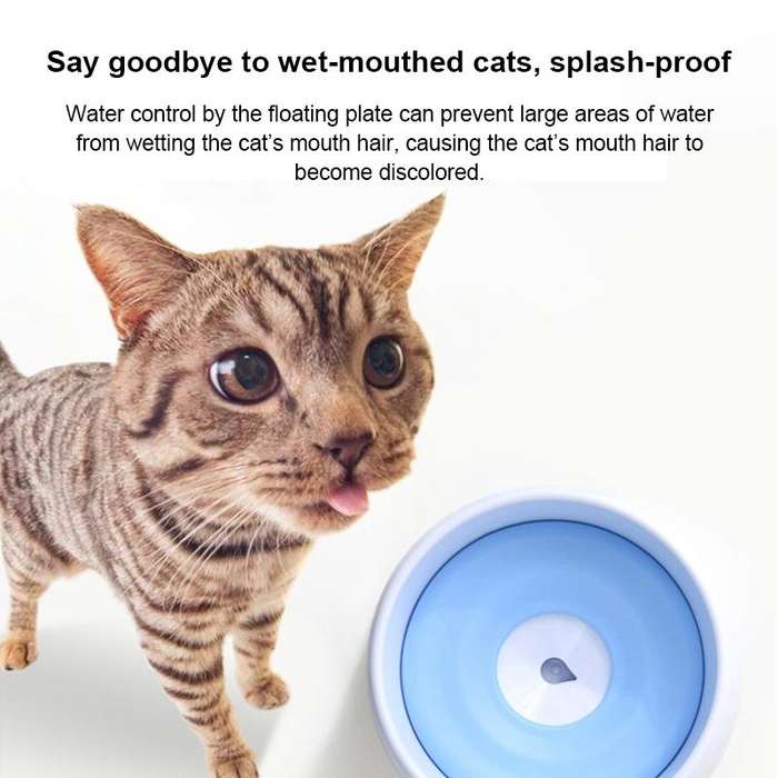 Dog Drinking Water Dog Pot Not Wet Mouth Splash Water Large Capacity Buoyancy Dog ??Bowl(Blue)
