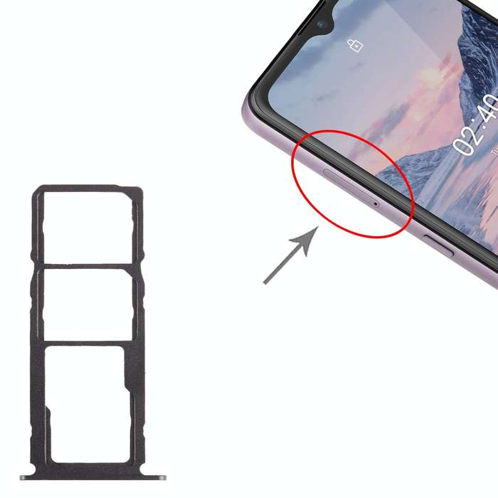 For Nokia 2.4 Original SIM + SIM / Micro SD Card Tray (Black)