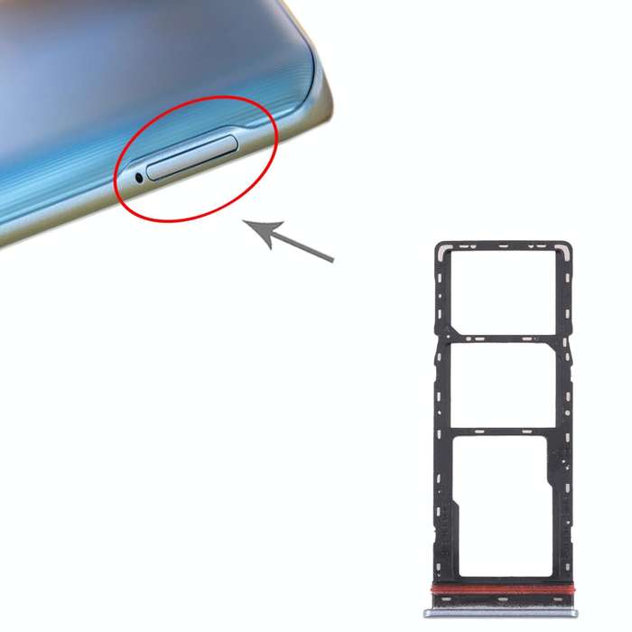 For Tecno Camon 17 Pro CG8 CG8H SIM Card Tray + SIM Card Tray + Micro SD Card Tray (Silver)