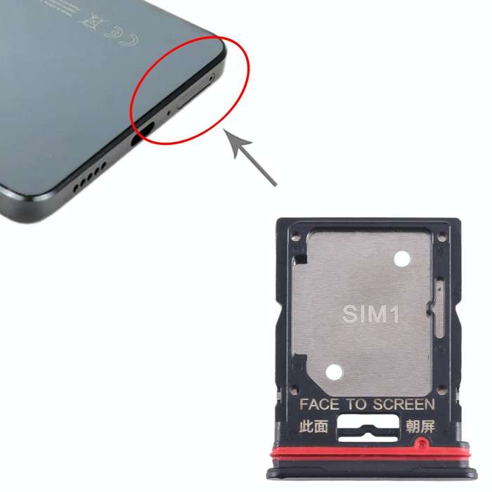 For Xiaomi Redmi K50i SIM Card Tray + SIM Card Tray / Micro SD Card Tray (Black)