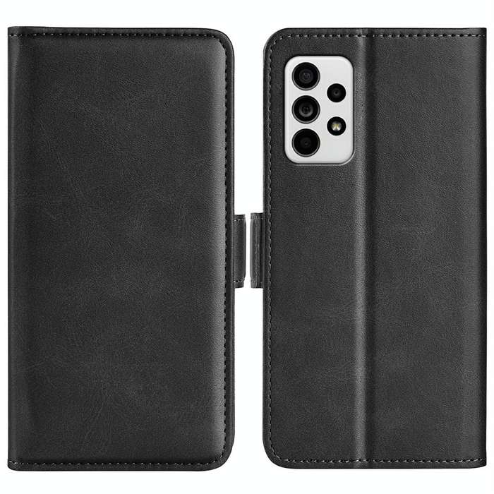 For Samsung Galaxy A33 5G Dual-side Magnetic Leather Case with Holder & Card Slots & Wallet(Black)