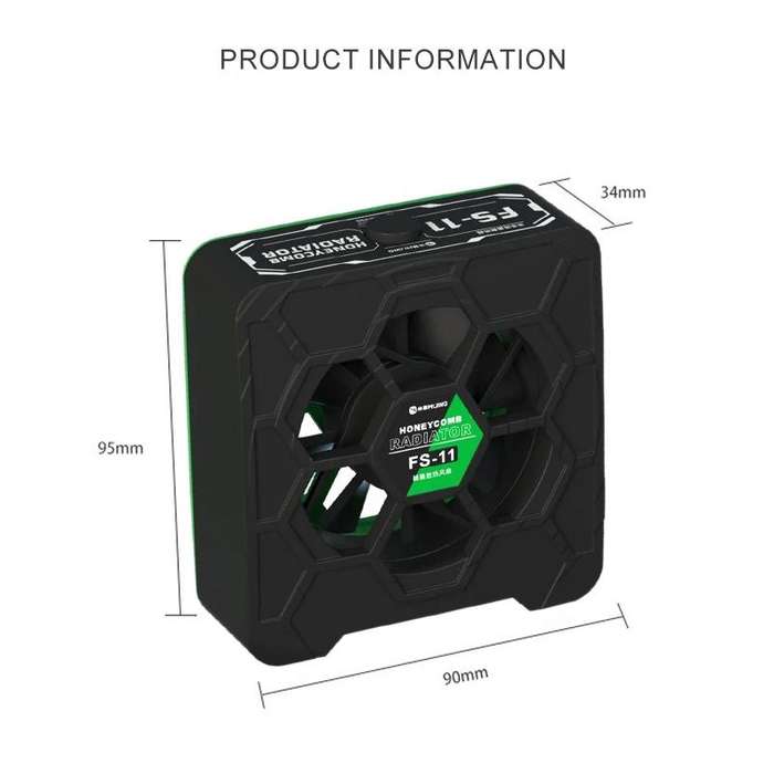 Mijing FS-11 Cooling + UV Curing + Smoke Extraction Honeycomb Radiating Fan(Black)