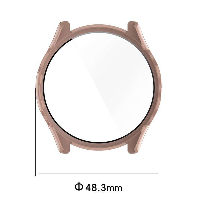 For Garmin Forerunner 265 PC + Tempered Glass Film Integrated Watch Protective Case(Transparent W...