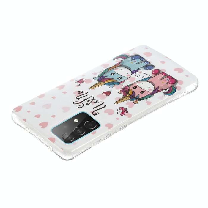 For Samsung Galaxy A52 5G / 4G Luminous TPU Mobile Phone Protective Case(Couple Unicorn)