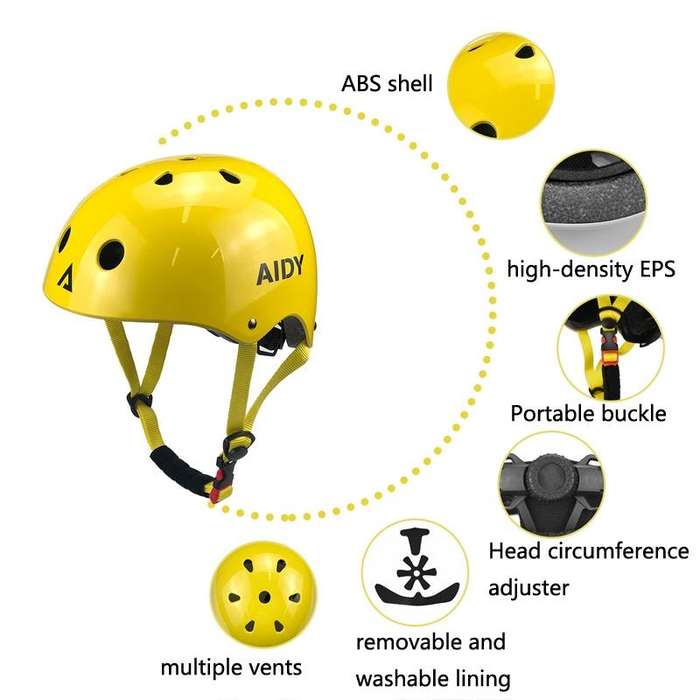 AIDY 7 In 1 Children Roller Skating Sports Protective Gear Set(Dumb Black)