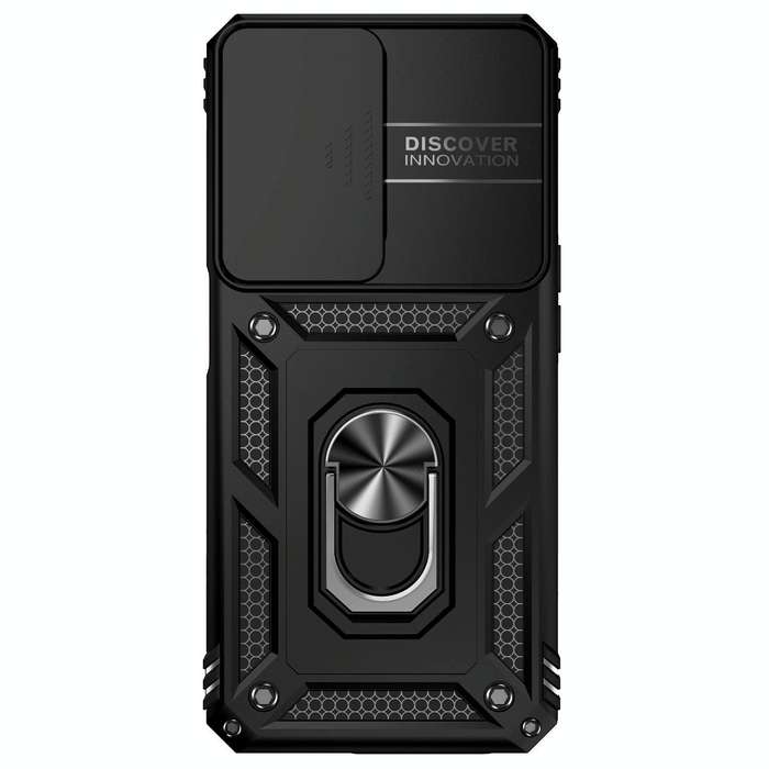 For OPPO A57 Sliding Camshield Holder Phone Case(Black)
