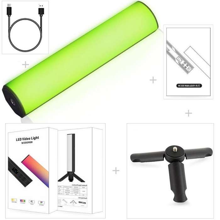 W200 RGB Outdoor Photography Handheld Fill Light LED Atmosphere Stick Light
