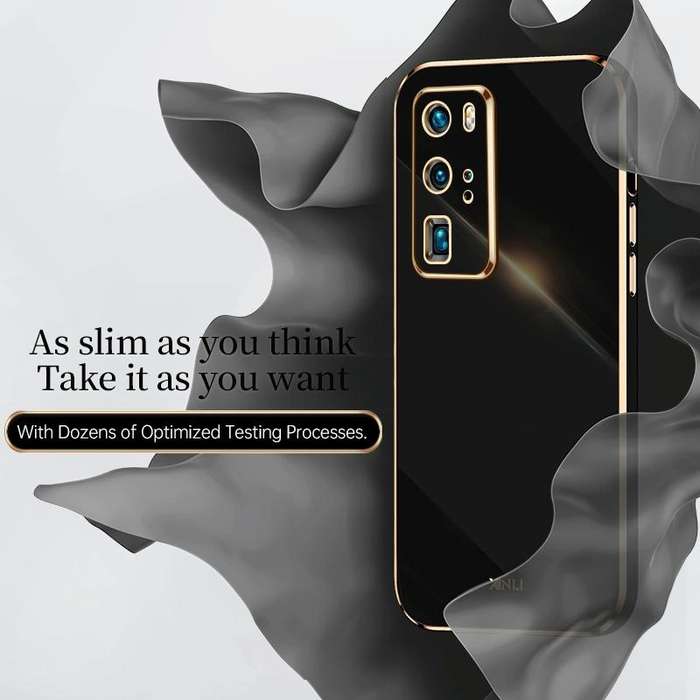 For Huawei P40 XINLI Straight 6D Plating Gold Edge TPU Shockproof Case(White)