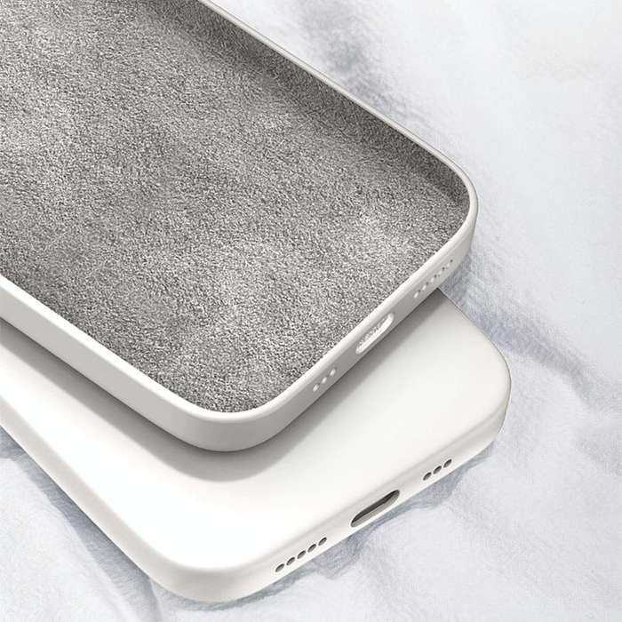 For iPhone XR Solid Color Imitation Liquid Silicone Straight Edge Dropproof Full Coverage Protect...