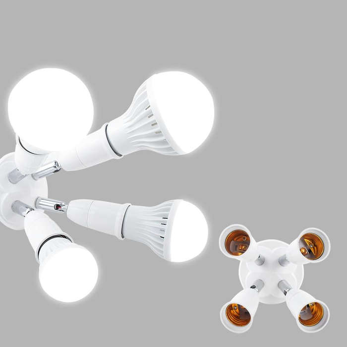 E27 to E27 Splitter Adjustable LED Light Bulb Holder Adapter Converter Socket Light Bulb Holder, ...