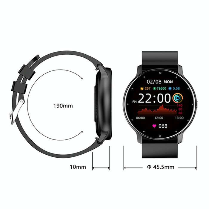 ZL02 Heart Rate Monitoring Pedometer Smart Watch(Blue)