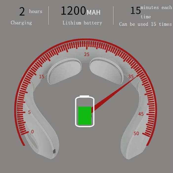 Smart Charging Neck Pulse Cervical Massager, Specification: English(White)