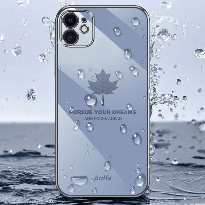 For Samsung Galaxy S22 5G 9D Plating Maple Leaf Silicone Phone Case with Strap(Black)