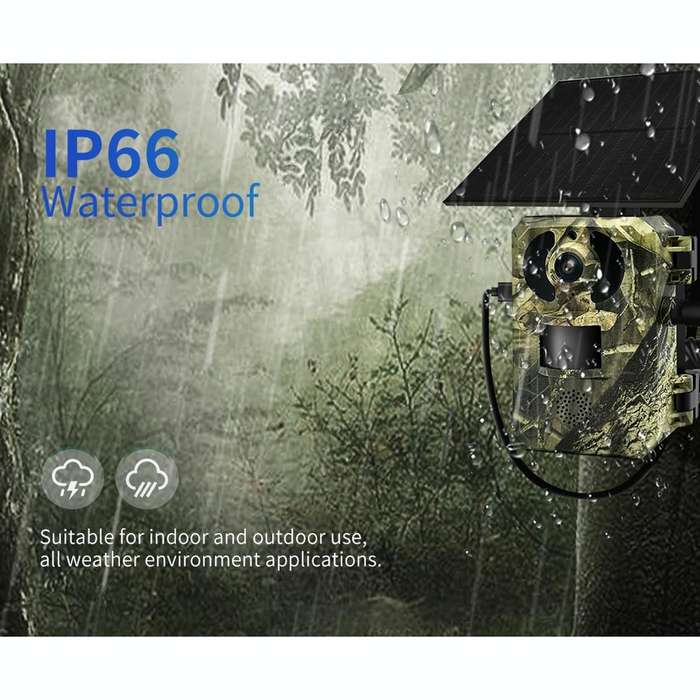 ESCAM QF380 4MP Network Solar PIR Alert Smart Wildlife Hunting Camera, 4G:AU Version(Camouflage)