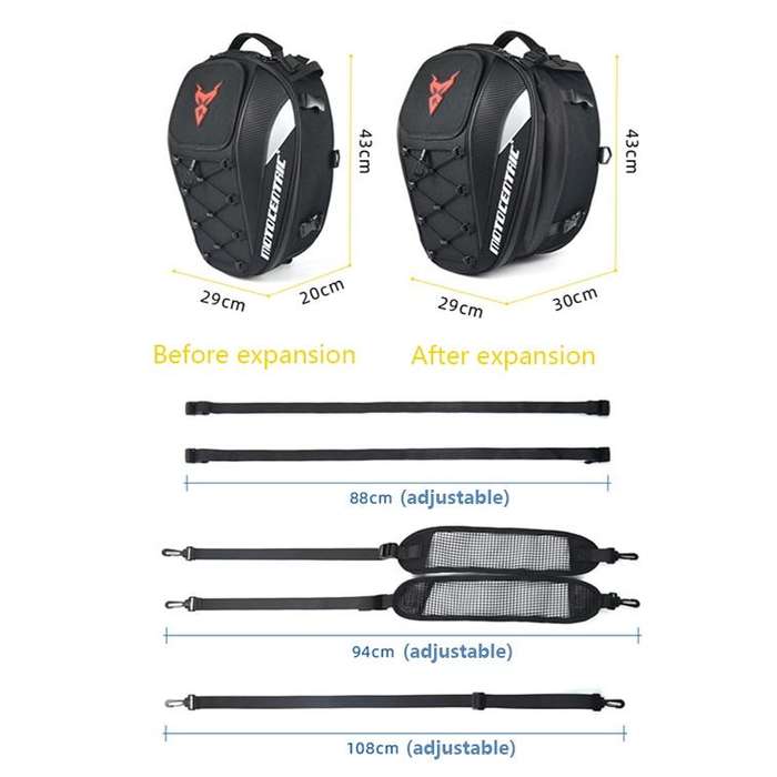 MOTOCENTRIC 11-MC-0102 Motorcycle Rear Seat Helmet Bag(Gray)