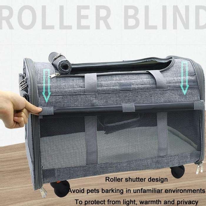 LDLC QS-019 Hauling Universal Wheel Large-capacity Pet Carrier Bag, Size: M(Light Gray)