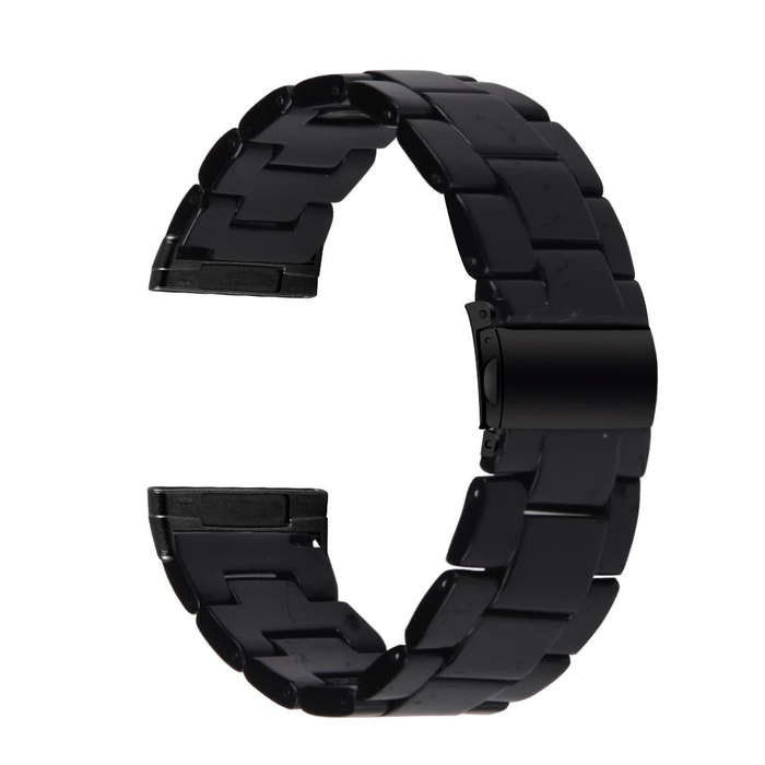 For Fitbit Versa 4 / Sense 2 Universal Resin Watch Band(Black)