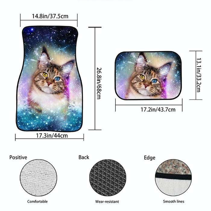 4 in 1 Butterfly Pattern Universal Printing Auto Car Floor Mats Set, Style:HN063