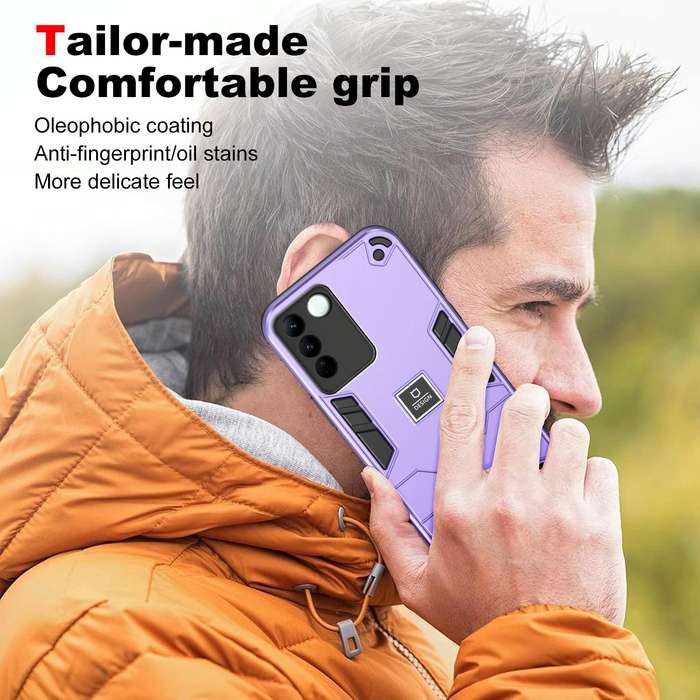 For vivo V27 2 in 1 Shockproof Phone Case(Purple)