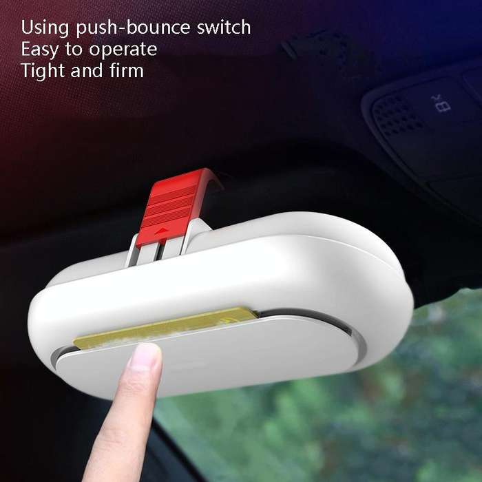 Car Glasses Case Multi-Function Automobile Inner Visor Storage Card(Black)