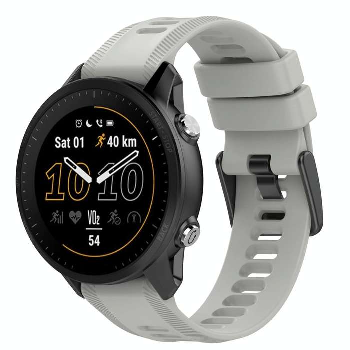 For Garmin Forerunner 945 22mm Solid Color Silicone Watch Band(Rock Gray)