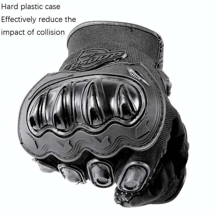 BSDDP RH-A0107 Motorcycle Riding Anti-Fall Full Finger Gloves, Size: L(Black+Grey)