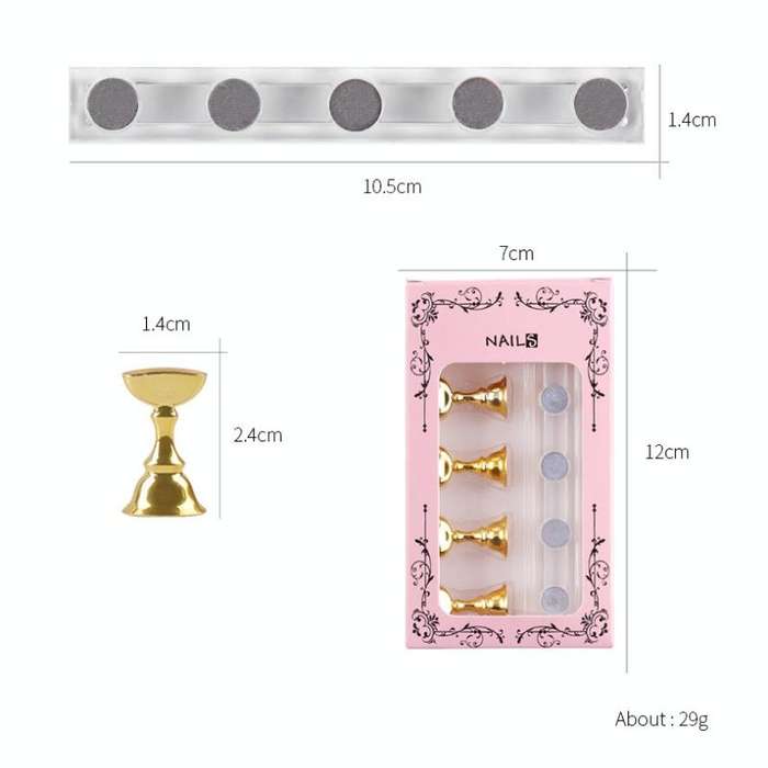 2 PCS Nail Art Chessboard Holder Nail Sheet Acrylic Base Practice Stand(Gold)