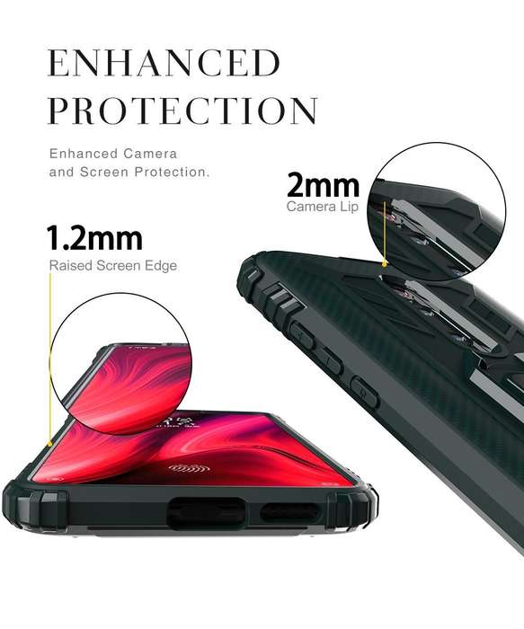 For Xiaomi 9T & 9T Pro & Redmi K20 & Redmi K20 Pro Carbon Fiber Protective Case with 360 Degree R...