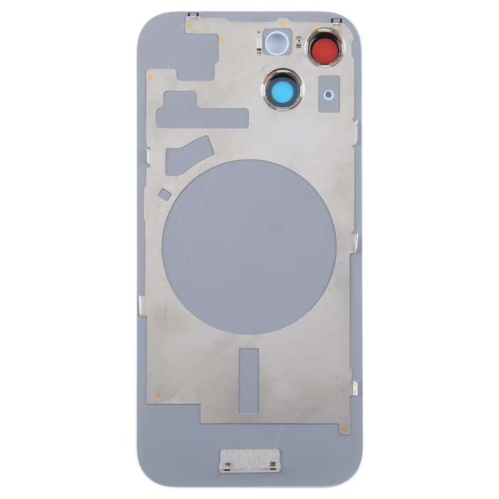 For iPhone 15 Plus Glass Battery Back Cover with Camera Lens Cover(Blue)
