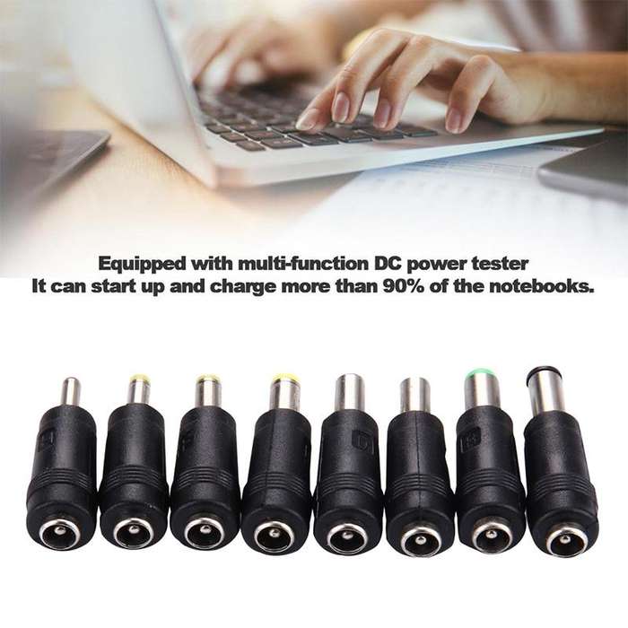 5.5x2.1mm Female to Multiple Male Interfaces 8 in 1 Power Adapters Set for HP / Sony / Acer / ASU...