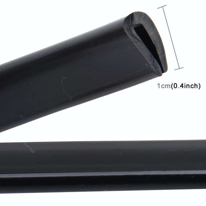 5.6m Car Decorative Strip Rubber Chrome Decoration Strip Door Seal Window Seal (Black)