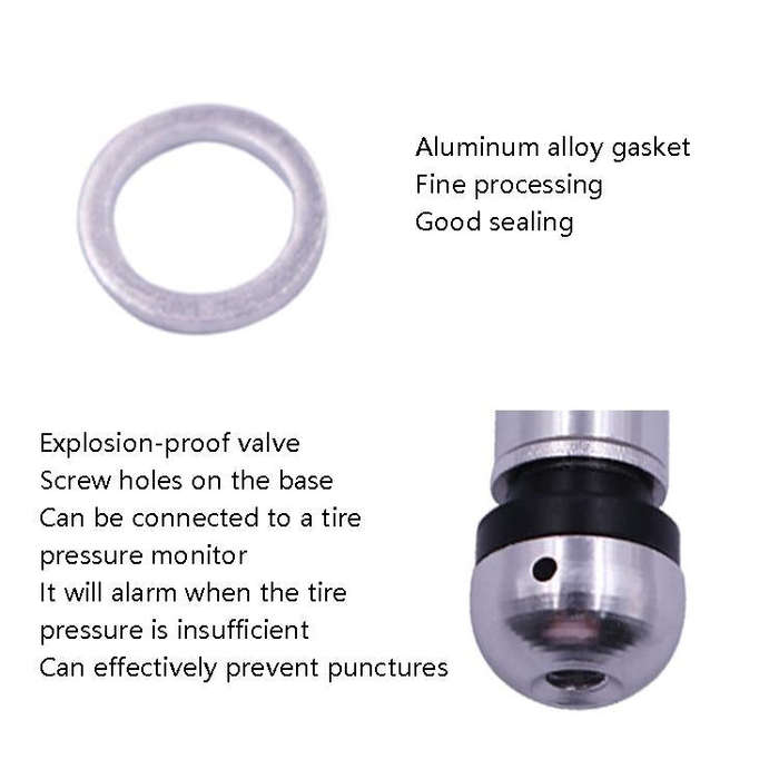 10 Sets Car Tire Air Nozzle Aluminum Alloy Vacuum Tire Hub Car Tire Valve Core Explosion-Proof Un...