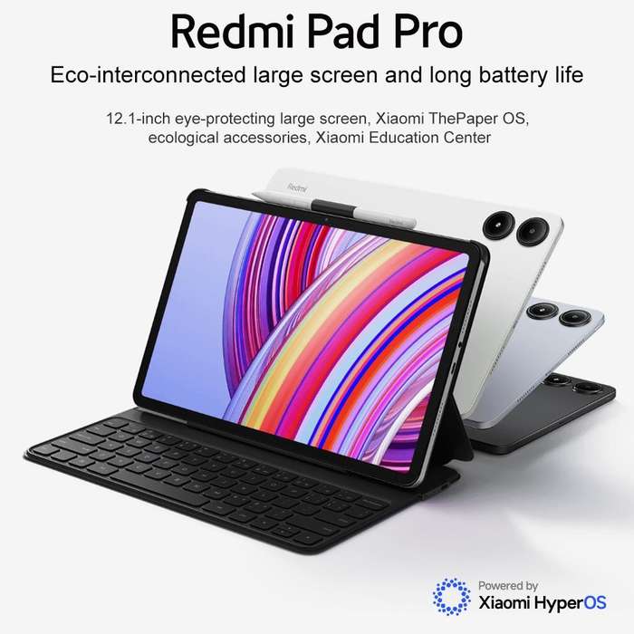 Xiaomi Redmi Pad Pro 12.1 inch Tablet PC, 8GB+256GB, HyperOS Qualcomm Snapdragon 7s Gen2 Octa Cor...