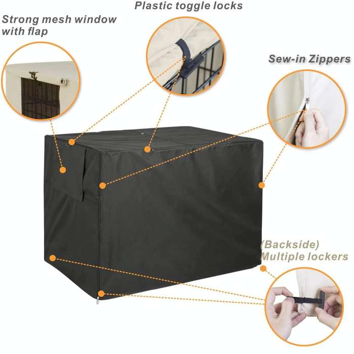 Oxford Cloth Pet Cage Cover Outdoor Furniture Dustproof Rainproof Sunscreen Cover, Size: 109x74x7...