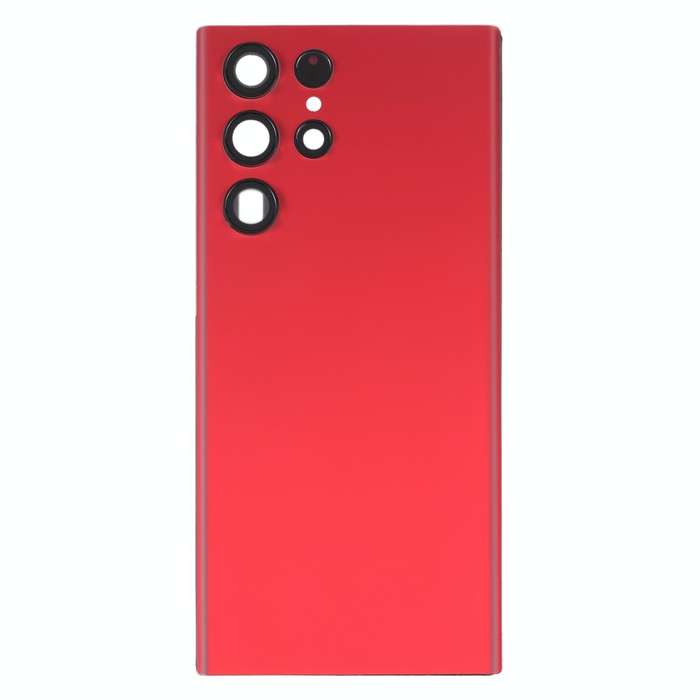 For Samsung Galaxy S22 Ultra 5G SM-S908B Battery Back Cover with Camera Lens Cover (Red)