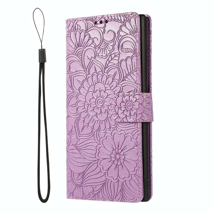 For Samsung Galaxy A32 5G Skin Feel Embossed Sunflower Horizontal Flip Leather Case with Holder &...