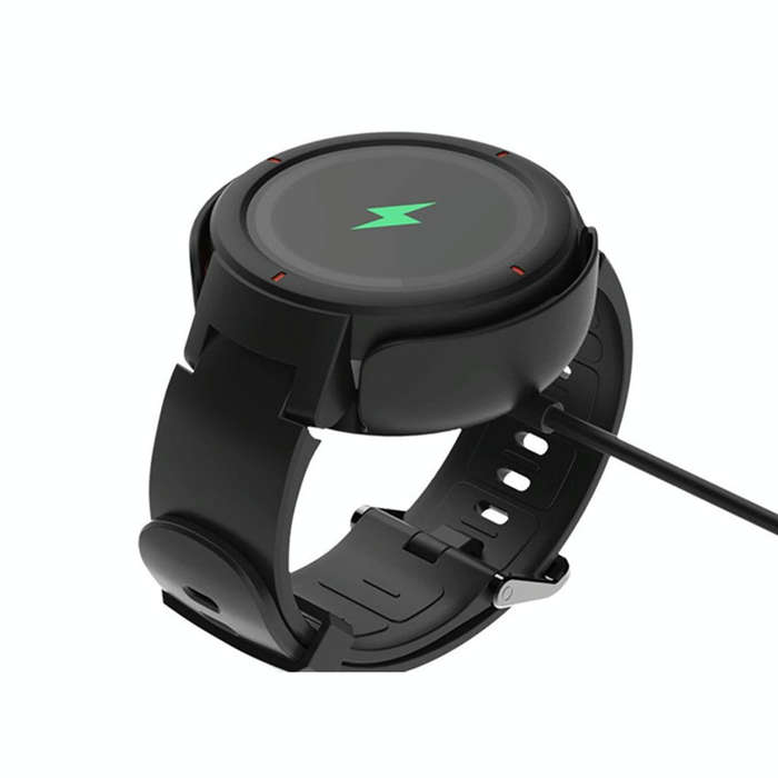 1m Portable Smart Watch Cradle Charger USB Charging Cable for Amazfit A1801(Black)