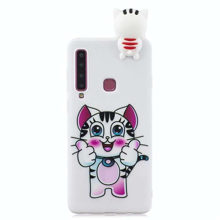 For Galaxy A9 (2018) Shockproof Cartoon TPU Protective Case(Cat)