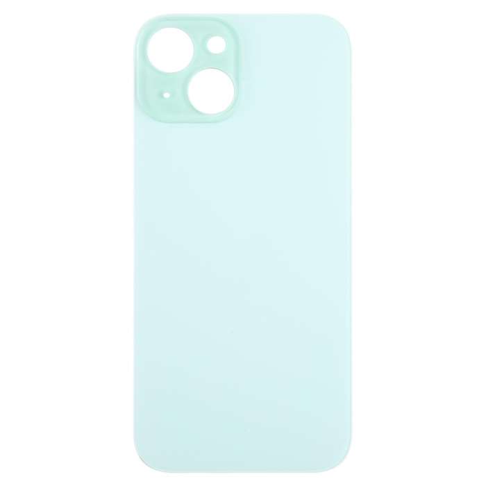 For iPhone 15 Easy Replacement Big Camera Hole Glass Back Battery Cover(Green)