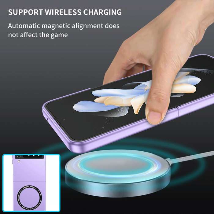 For Samsung Galaxy Z Flip4 Magsafe Magnetic Folding PC Phone Case(Purple)